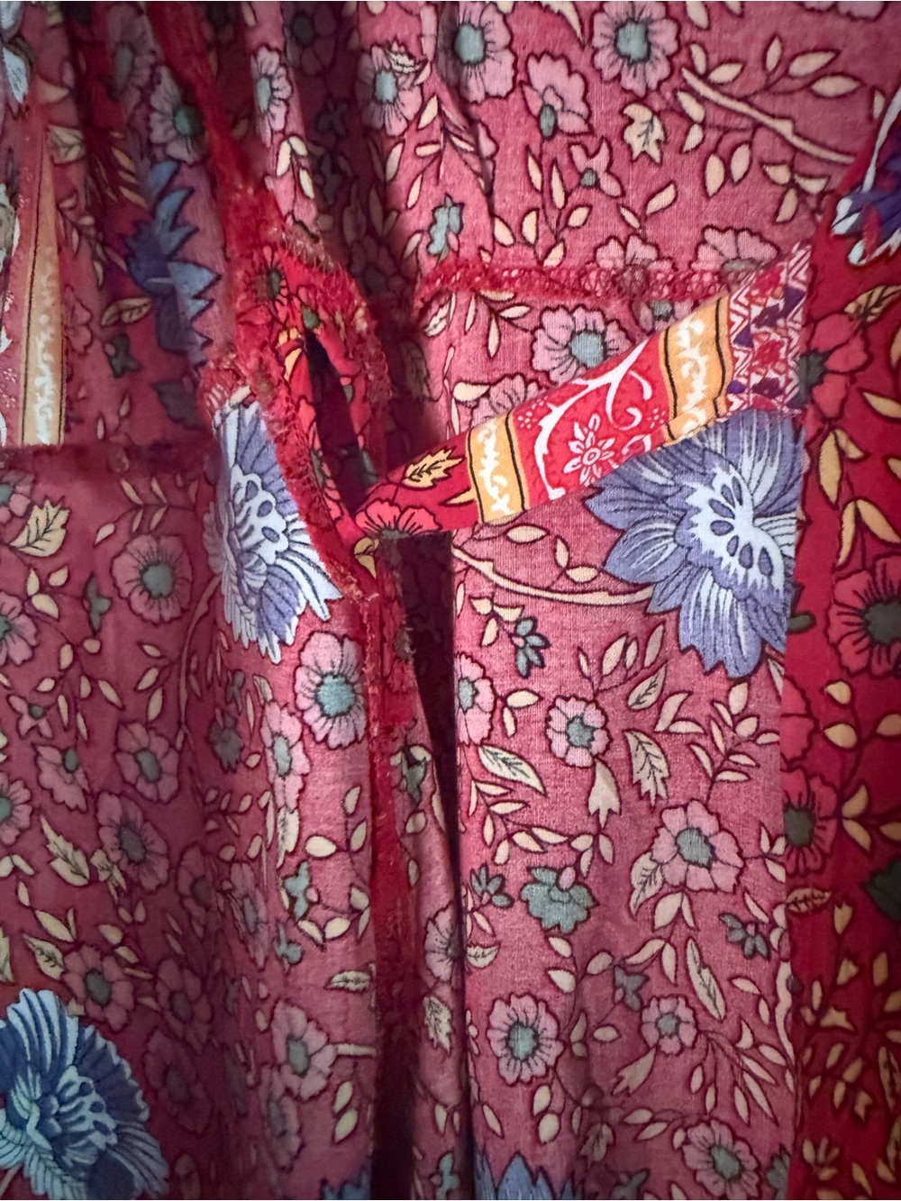 Boho Cupshe Red Floral Wrap-Style Midi Dress - Picture 4 of 10